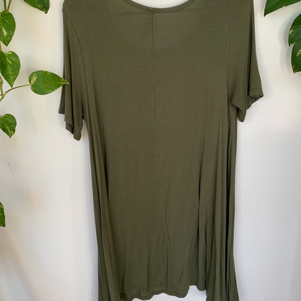 Green stretchy T-shirt dress